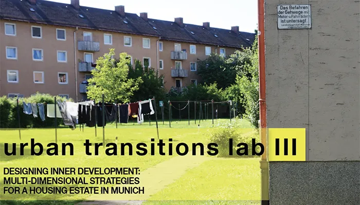 Collectively used spaces on the housing estate in Moosach. Photo by Norbert Kling