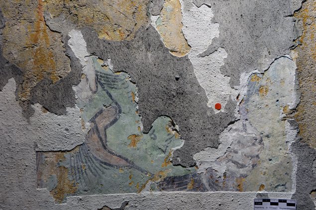 Detail der Malereien an der Norwand der Magdalenenkapelle. Foto: Nadia Thalguter